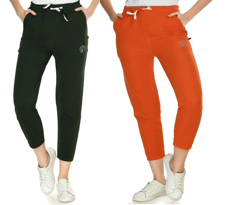 Women's Solid Beautiful Track Pants Pack of 2 for Women and Girls, Perfect for Workouts and Casual Wear