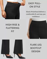 Women’s Flared Cotton Blend Trousers Pants for Casual and Semi-Formal Wear