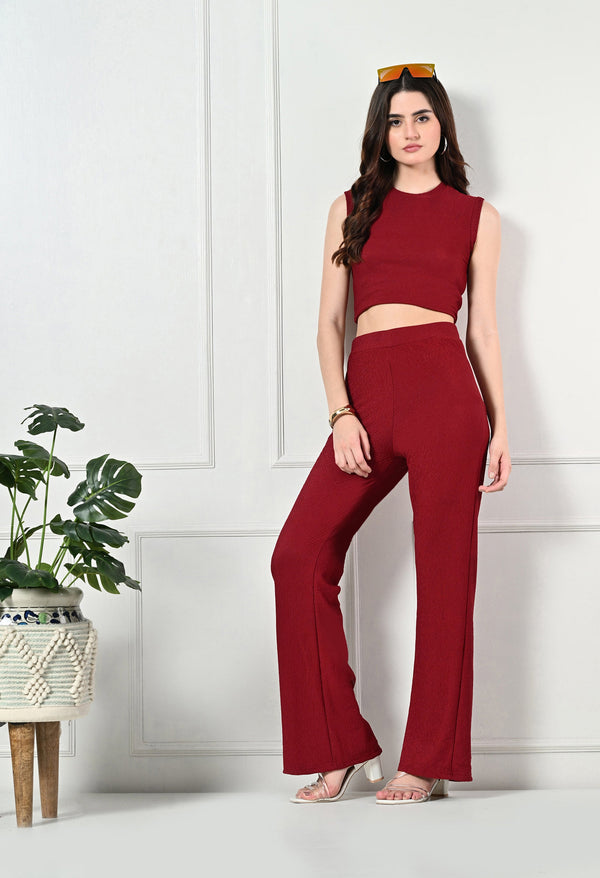 Trendy Glamorous Women  Maroon Trousers