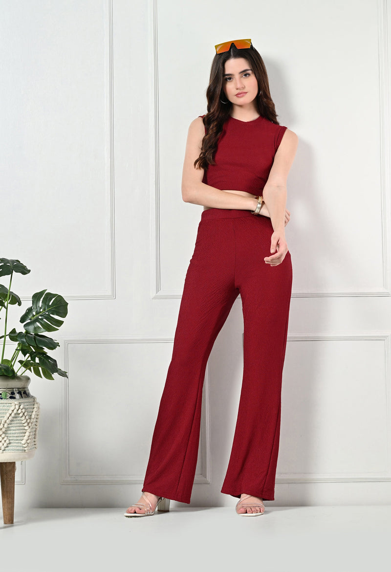 Trendy Glamorous Women  Maroon Trousers