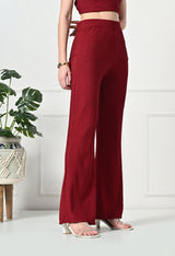 Trendy Glamorous Women  Maroon Trousers