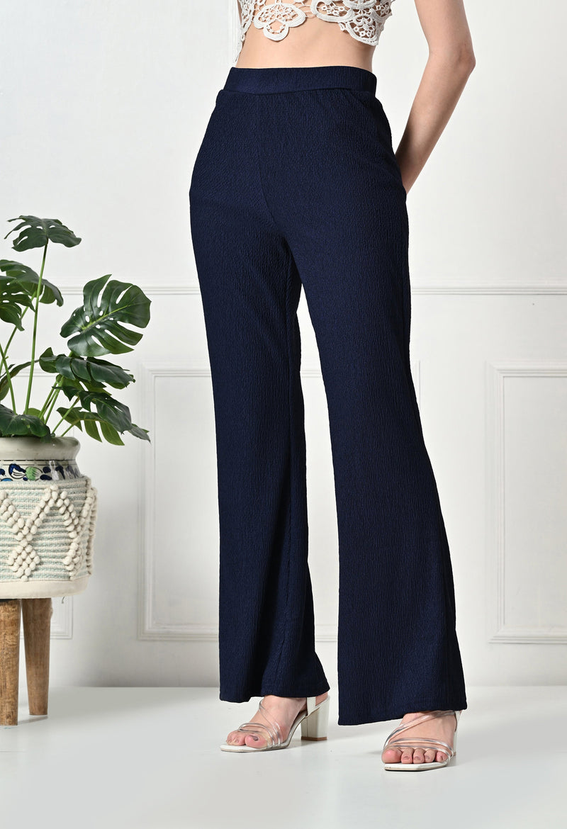 Trendy Glamorous Women  Navy Blue Trousers