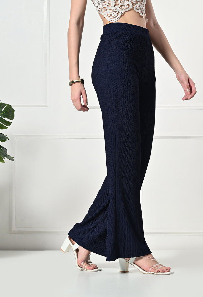 Trendy Glamorous Women  Navy Blue Trousers