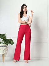 Trendy Glamorous Women  Pink Trousers