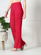 Trendy Glamorous Women  Pink Trousers