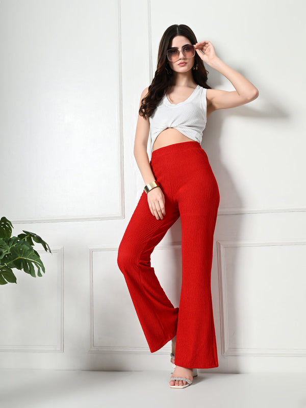 Trendy Glamorous Women  Red Trousers