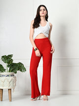 Trendy Glamorous Women  Red Trousers