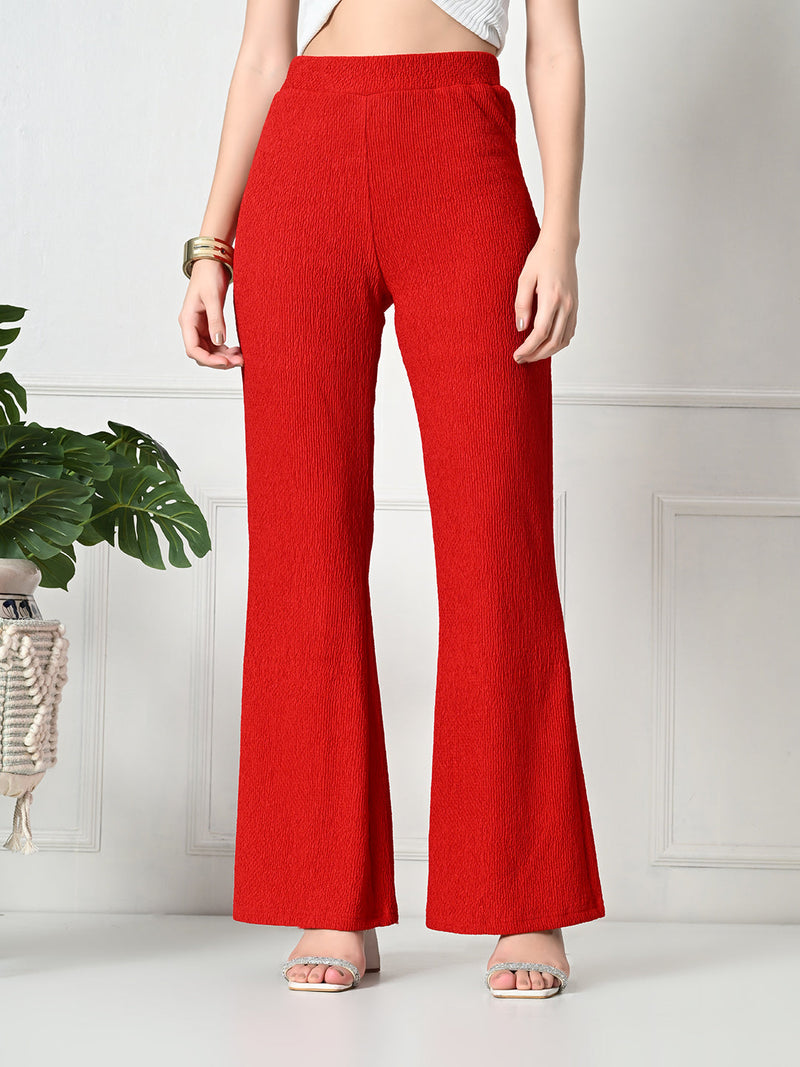 Trendy Glamorous Women  Red Trousers