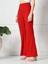 Trendy Glamorous Women  Red Trousers