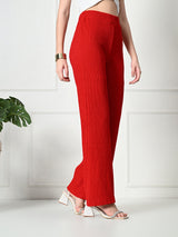 Trendy Glamorous Women  Red Trousers