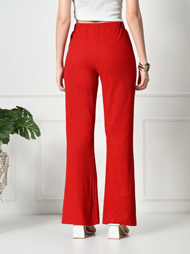 Trendy Glamorous Women  Red Trousers