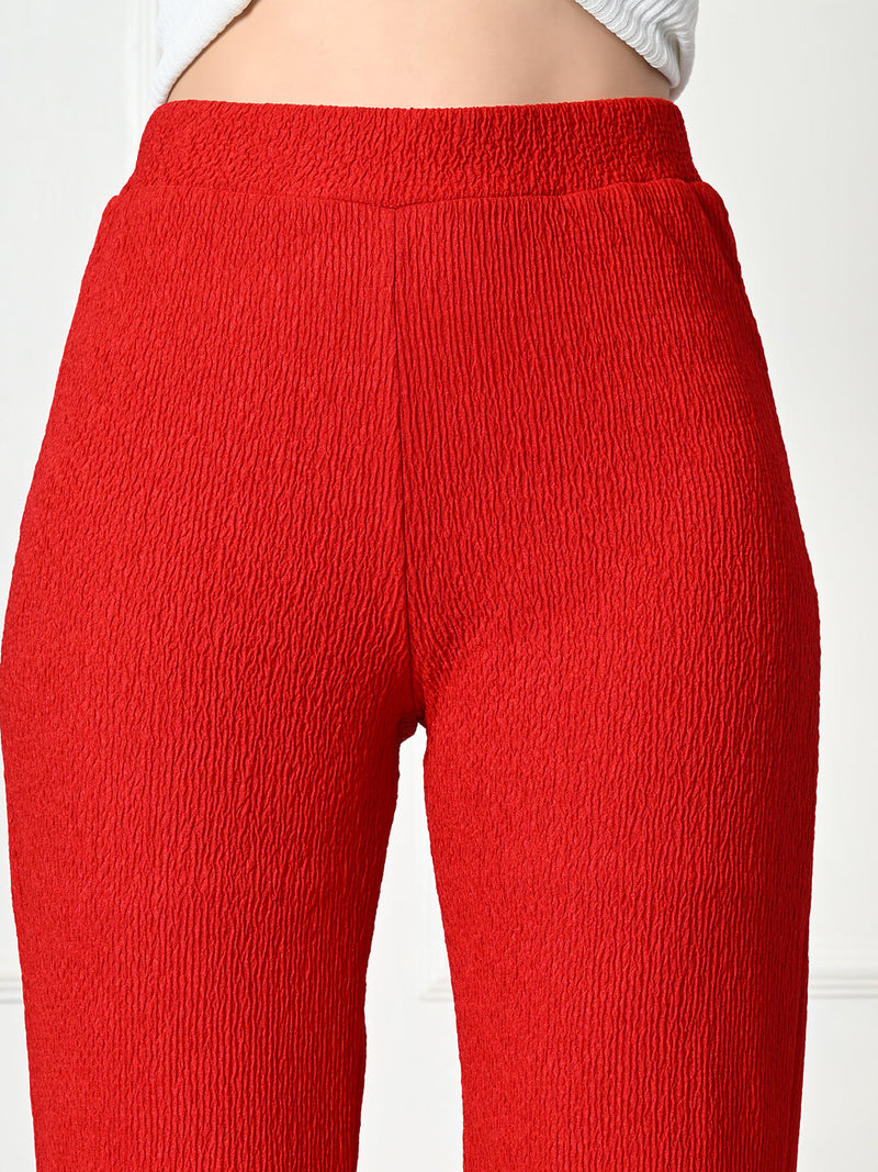 Trendy Glamorous Women  Red Trousers