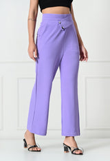 Comfy Elegant Women Lavender Trousers