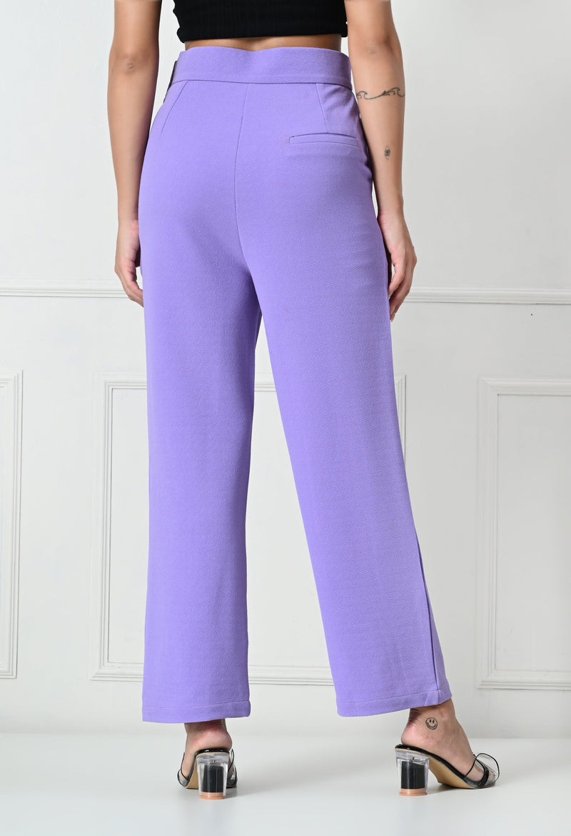 Comfy Elegant Women Lavender Trousers