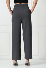 Comfy Elegant Women Grey Trousers