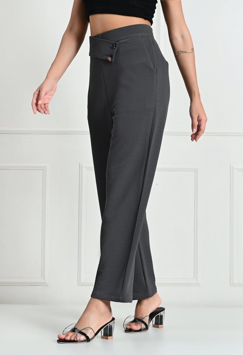 Comfy Elegant Women Grey Trousers