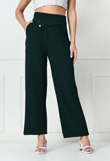 Comfy Elegant Women Green Trousers