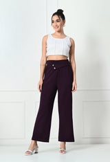 Comfy Elegant Women Brown Trousers