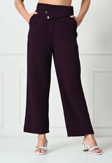 Comfy Elegant Women Brown Trousers