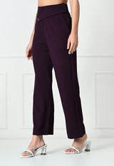 Comfy Elegant Women Brown Trousers