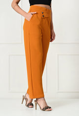 Comfy Elegant Women Mustard Trousers