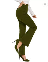 Women’s Flared Cotton Blend Trousers Pants for Casual and Semi-Formal Wear