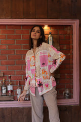 Senorita Beige-pink Modal Printed Shirt , Full sleeve