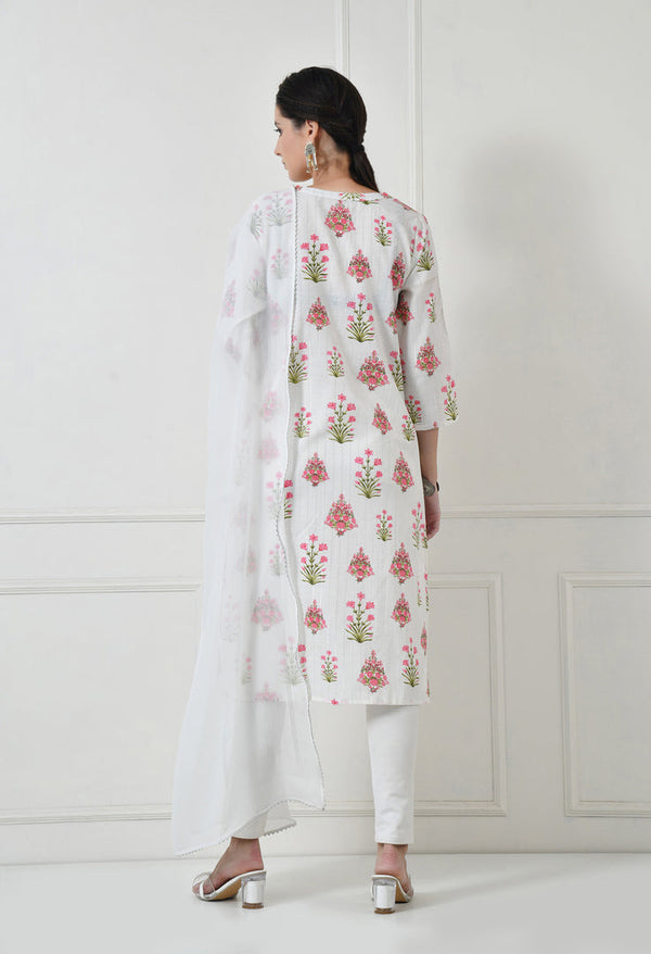 Women Self Design cotton  Straight Kurta