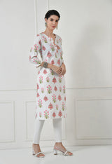 Women Self Design cotton  Straight Kurta