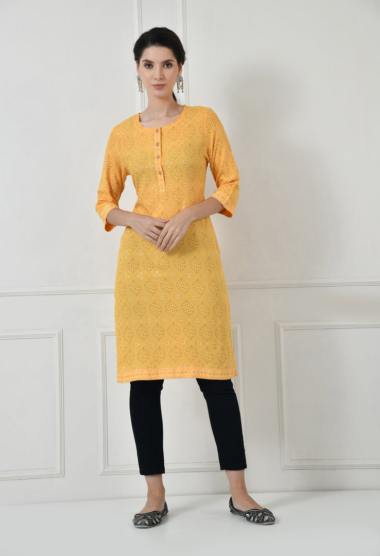 Women Self Design cotton  Straight Kurta