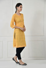 Women Self Design cotton  Straight Kurta