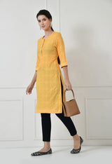 Women Self Design cotton  Straight Kurta