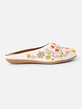 Pairs4U White Canvas Upper Flats with Embroidered For Womens