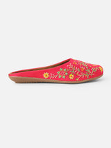 Pairs4U Pink Canvas upper Flats with Embroidered For Womens