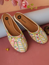 Pairs4U Multi Canvas upper Flats with Embroidered For Womens