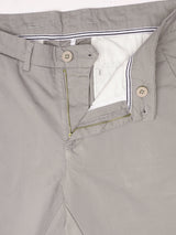 Stitch Hub Grey Fine Twill Cotton Chinos For Men- Regular Fit With Solid Pattern