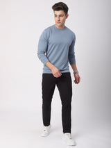 Stitch Hub Black Fine Twill Cotton Chinos For Men- Regular Fit With Solid Pattern