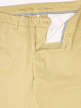 Stitch Hub Beige Fine Twill Cotton Chinos For Men- Regular Fit With Solid Pattern