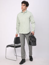 Stitch Hub Mint Green Satin Lycra Shirts For Men- Regular Fit With Solid Pattern