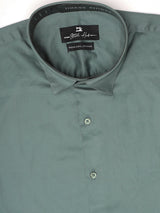 Stitch Hub Dark Green Satin Lycra Shirts For Men- Regular Fit With Solid Pattern