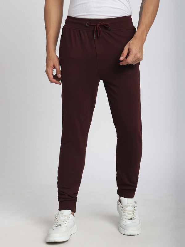 Stitch Hub Wine Loop knit Joggers for Men