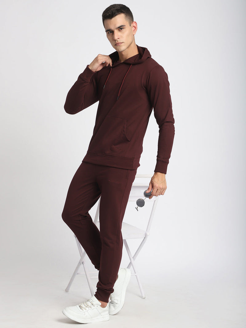 Stitch Hub Wine Loop knit Joggers for Men