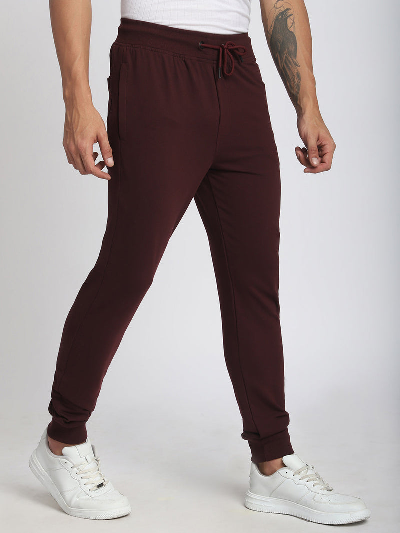 Stitch Hub Wine Loop knit Joggers for Men