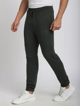 Stitch Hub Olive Loop knit Joggers for Men