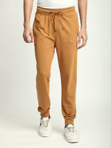 Stitch Hub Tan Loop knit Joggers for Men