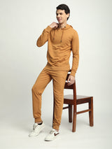 Stitch Hub Tan Loop knit Joggers for Men