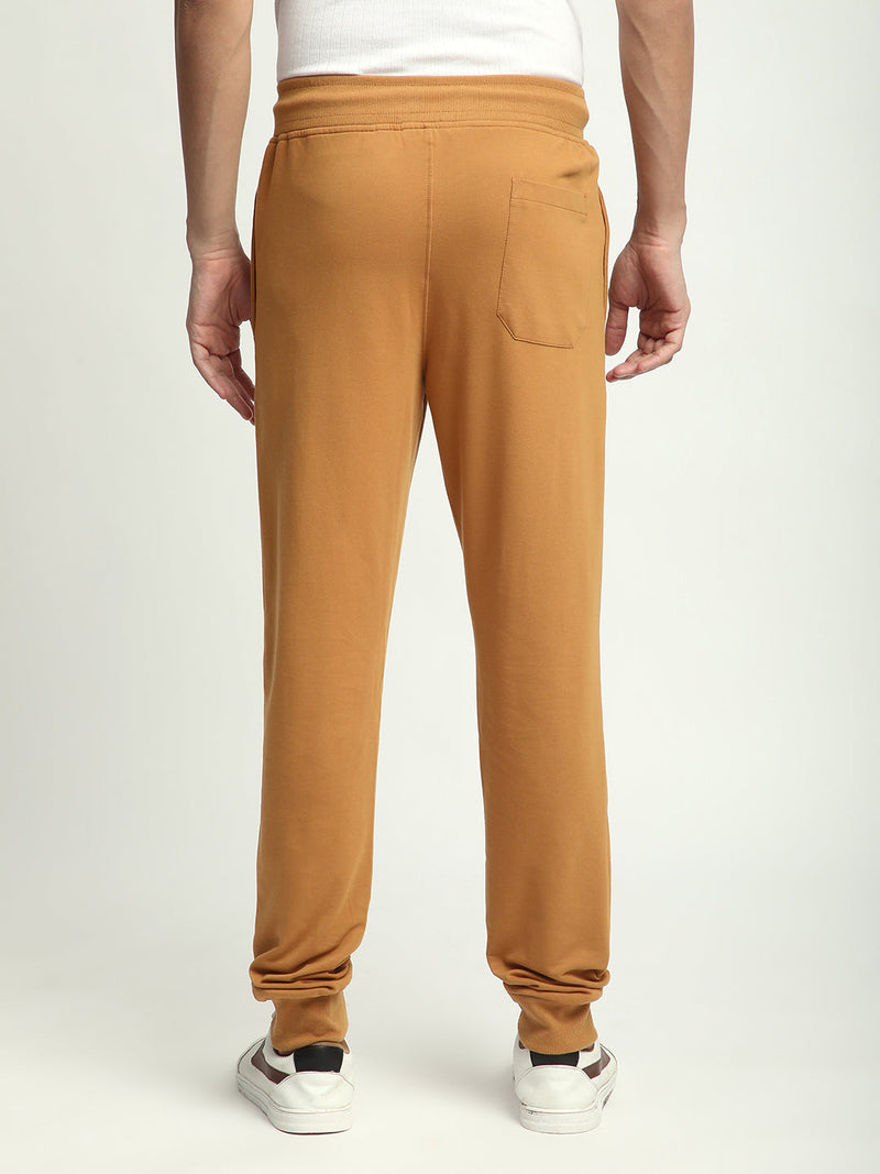 Stitch Hub Tan Loop knit Joggers for Men