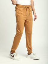 Stitch Hub Tan Loop knit Joggers for Men