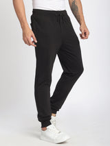 Stitch Hub Black Loop knit Joggers for Men