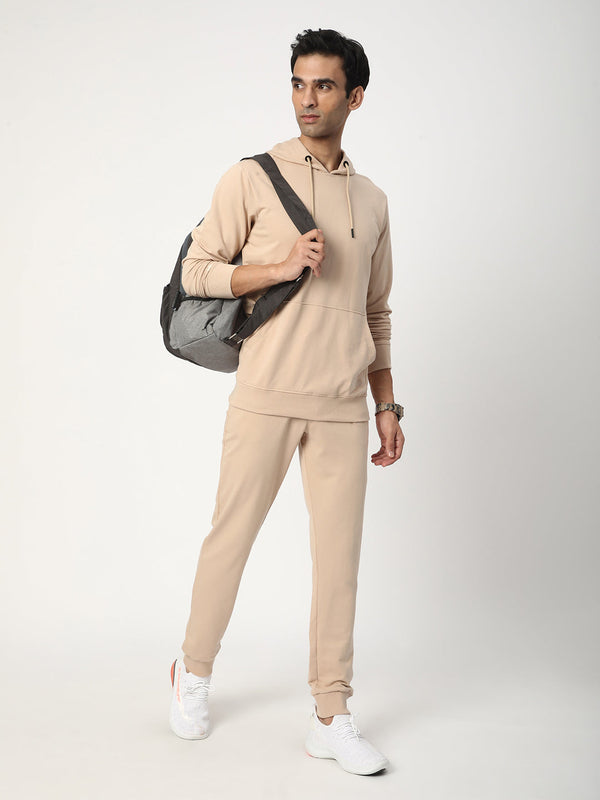 Stitch Hub Beige Loop knit Joggers for Men